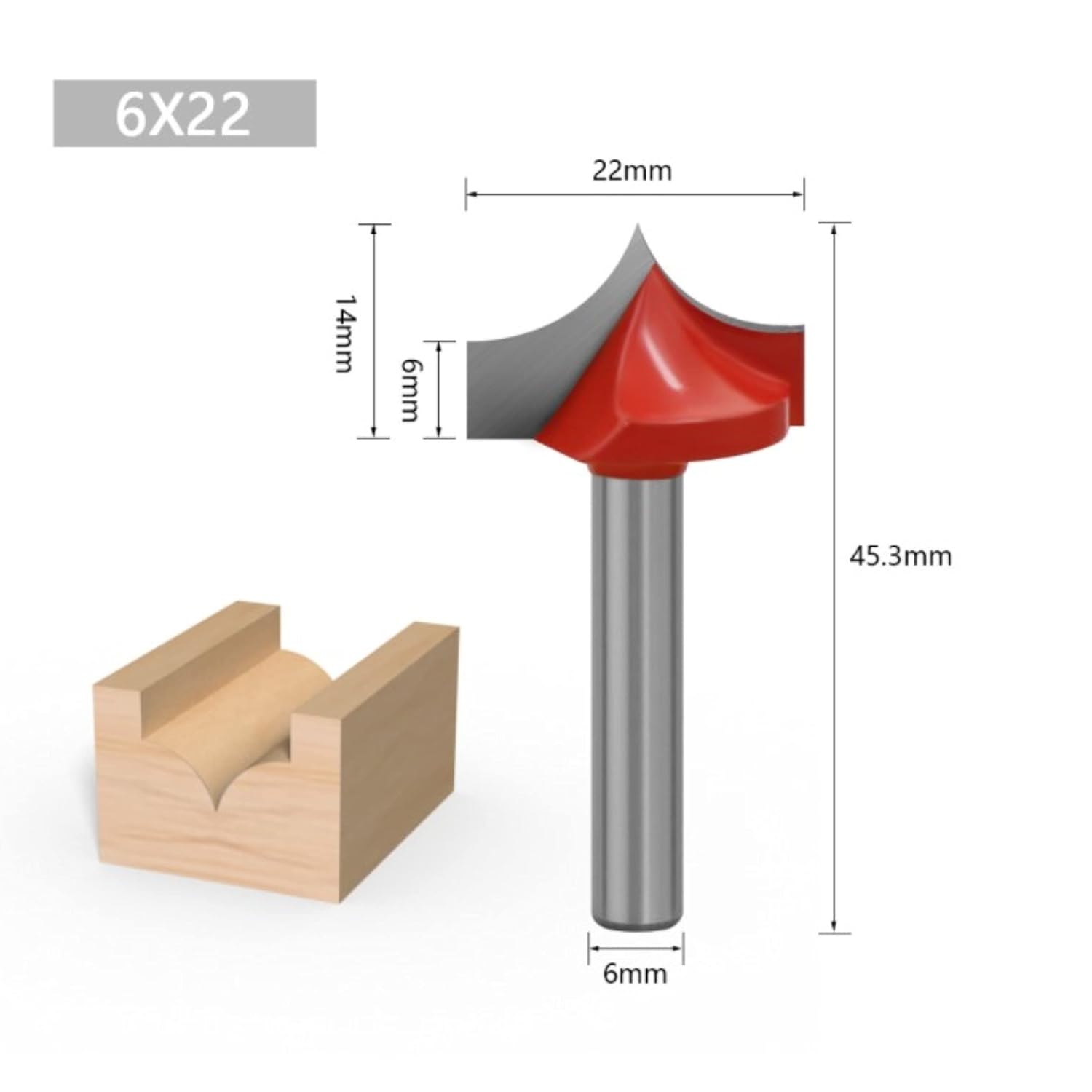 V Router Bit 6mm Shank Engraving Cutter FirmAlloy Woodworking Carving Milling V Shape Knife CNC Router Bit (22mm/0.86in Blade)