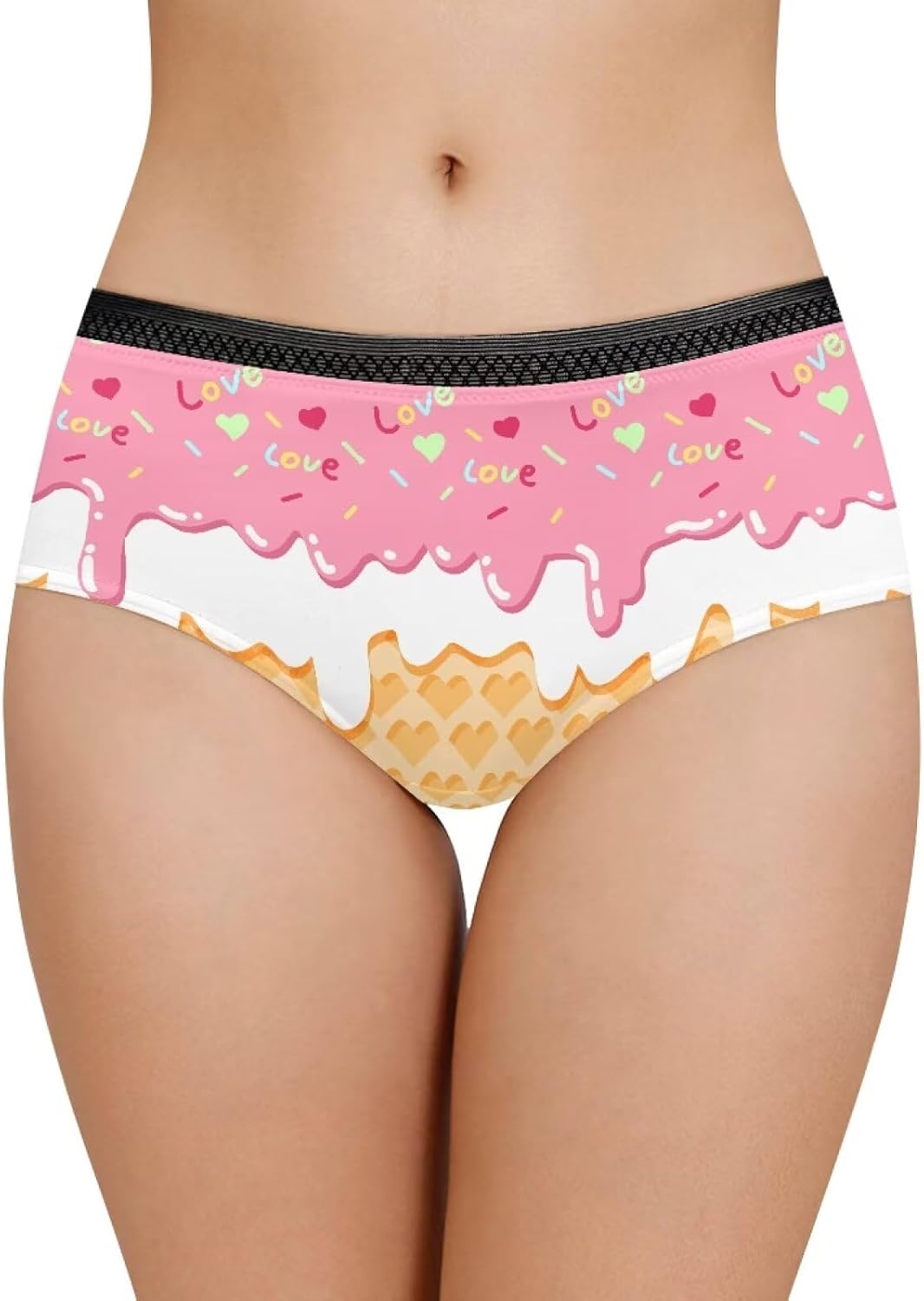 Women's Underwear High Waisted Breathable Brief Panties Comfy Stretch Underpants for Girls