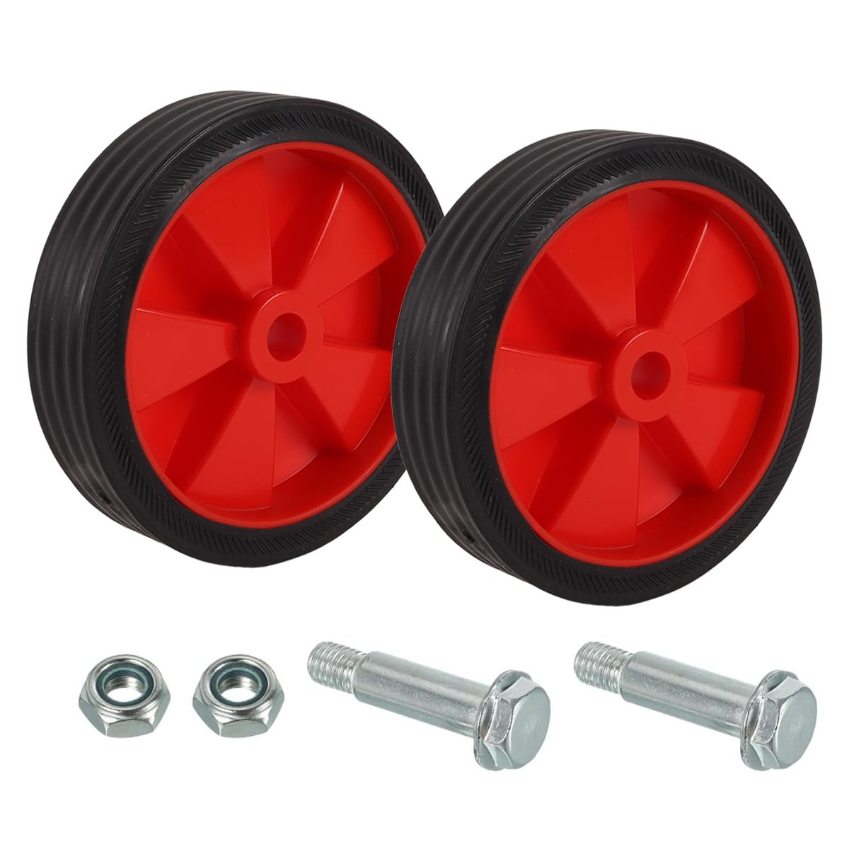 Ludom 5" Air Compressor Wheels, 2 Pcs Universal Air Compressor Wheel Replacement Parts with 13mm Dia. Hole for Easy Mobility, Red