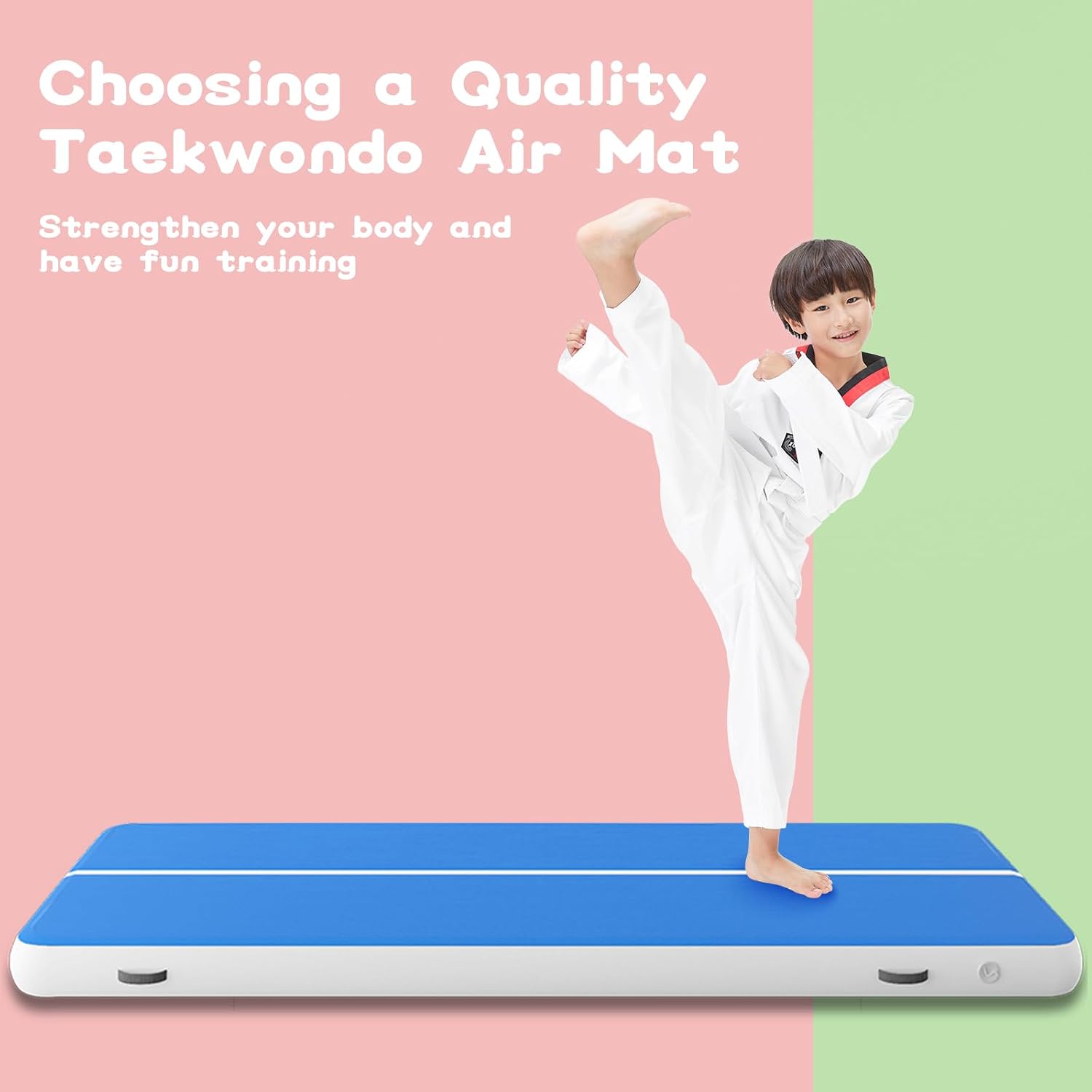 20/26FT x 6.6FT x 8inch Inflatable Air Gymnastics Mat, Tumbling Track with Electric Pump – Thick, Durable, and Spacious for Home/Gym/Training/Cheerleading/Yoga/Water/Beach/Park, Perfect for High-Intensity , Professional Use