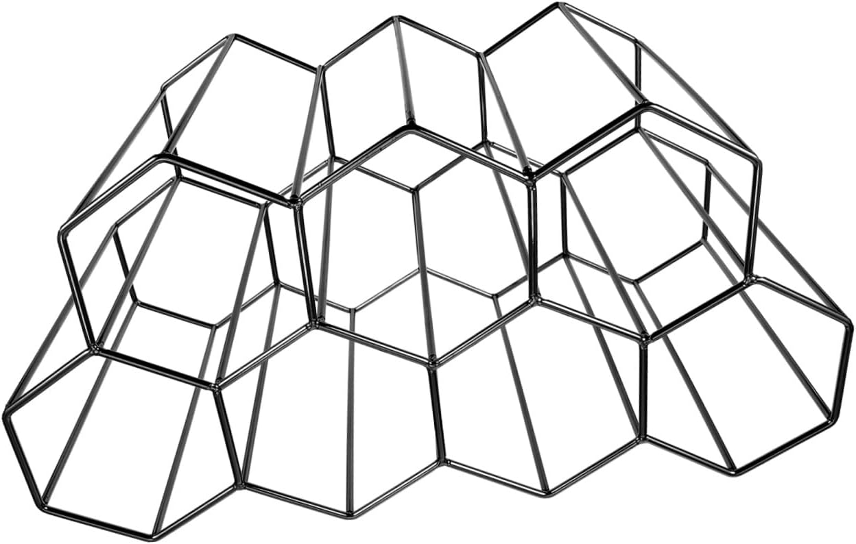 Honeycomb Metal Wine Rack Stand 7 Hole Vintage Iron Storage Display for Bar