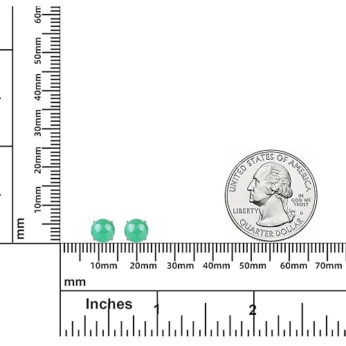 Miniatura 5 de Jade Stud Earrings for Women Natural Green Small Jade Hypoallergenic Earrings 18k Gold Plated Sterling Silver Jewelry Gifts for Graduation Birthday