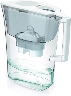 LAICA Prime Line Water Filter Jug And 1 x 30 day Bi-Flux Water Filter Cartridge - Prime Elegance Water Filter Carafe with Quick Fill Lid, 3L Total Capacity, 2L Filtered Water- Ivory
