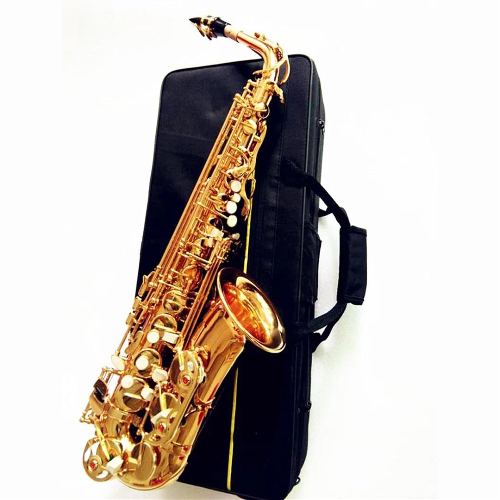 Saxofón Principiante Saxofón Alto Con Afinación En Eb Instrumento Musical De Latón Lacado En Oro Saxofón En Mi Bemol Con Estuche Y Accesorios