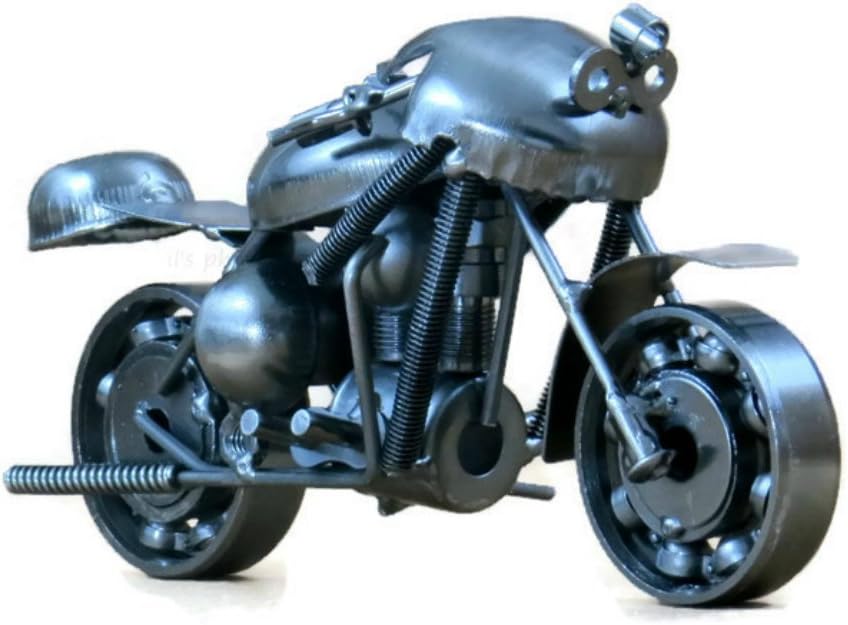 Collectible Art 7.5" Handmade Die Cast Metal Ball Bearing Motorcycle Sculpture