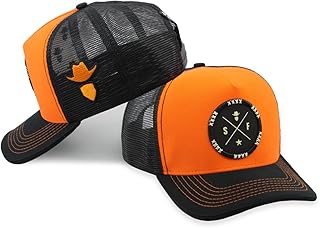 Boné Trucker Country Simprão Aba Curva Unissex Cor:Laranja