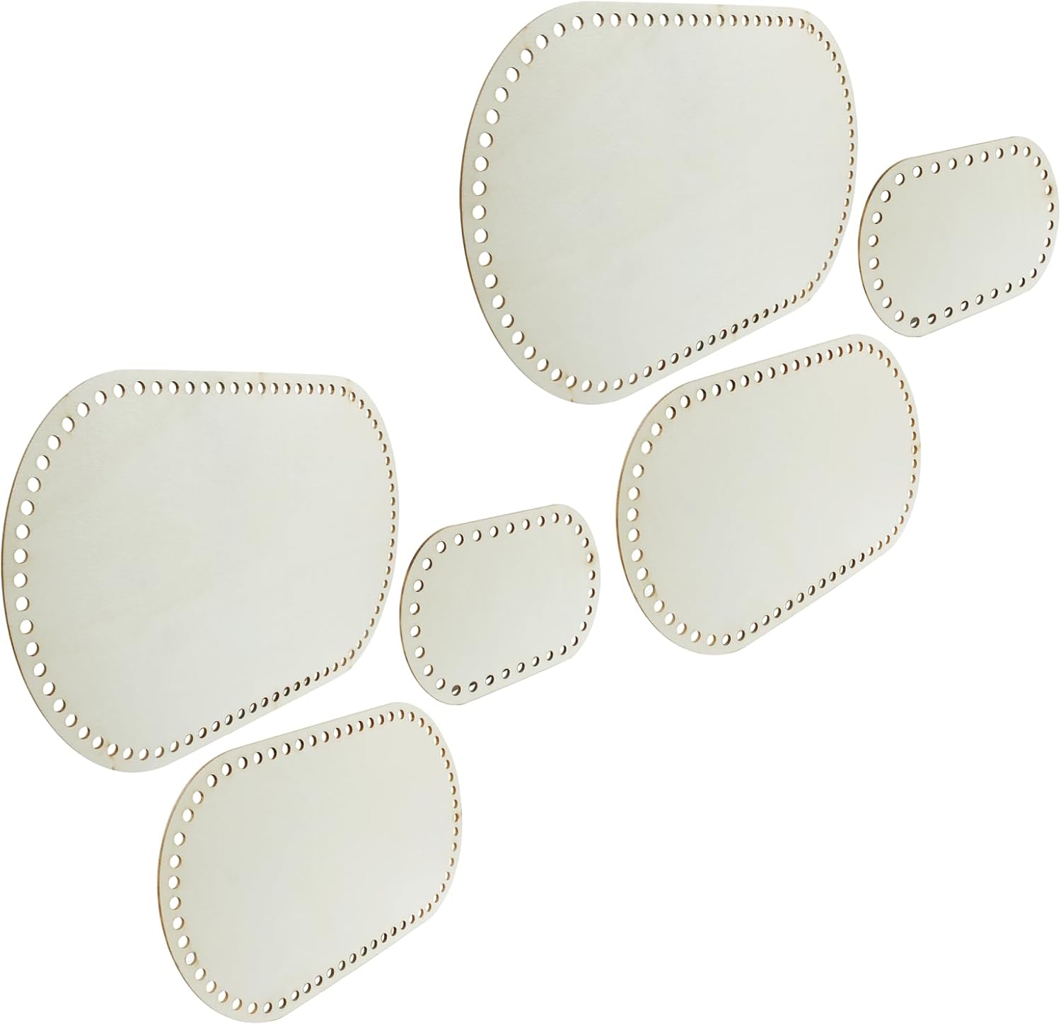 Waziaqoc 6PCS Wooden Basket Bottom, Wooden Crochet Bag Bottom Oval Wood Base for DIY Basket Weaving Supplies