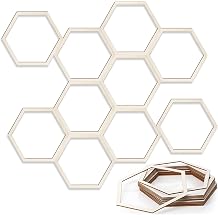 Gerrii 24 Pcs Honeycomb Decorations Hexagon Wood Hive Decor, 5.8 Inch