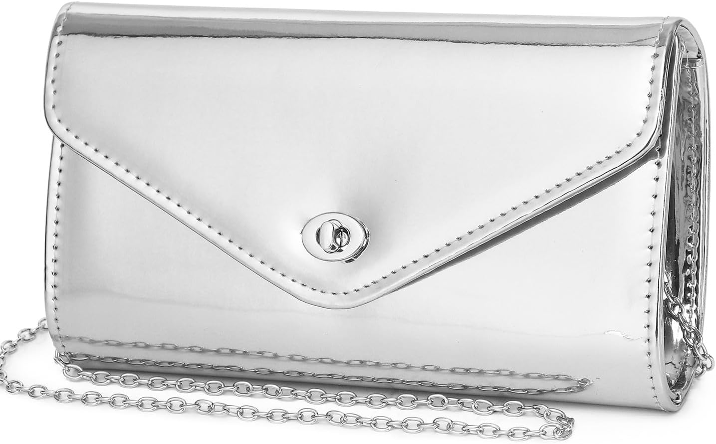 Patent Leather Envelope Clutch Womens Evening Handbag Stylish Shoulder Crossbody Ba...