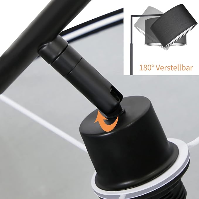 ZMH ZMH Floor Lamp Living Room Black Floor Lamp: Floor Lamp Fabric Design Modern Decor Reading Lamp E27 Socket Max 40W Floor Lamp With Foot Switch Bedside Lamp 166cm Without Bulb photo 3