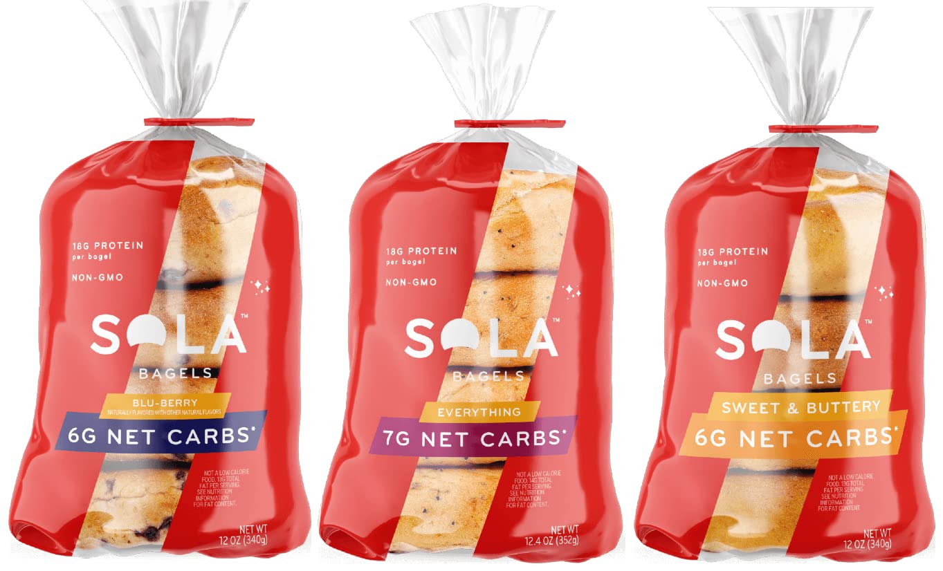 SOLA Low Carb & Keto Friendly Bagel Best Sellers Variety