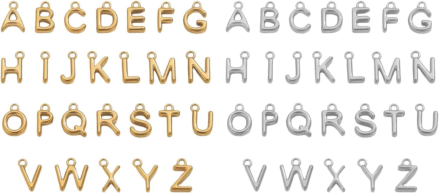 Premium Vacuum Plated Letter Charm 26PCs Miniature Letter Pendants for Individualized Jewelry Accessories Fashionable Jewelry Accessories image 4