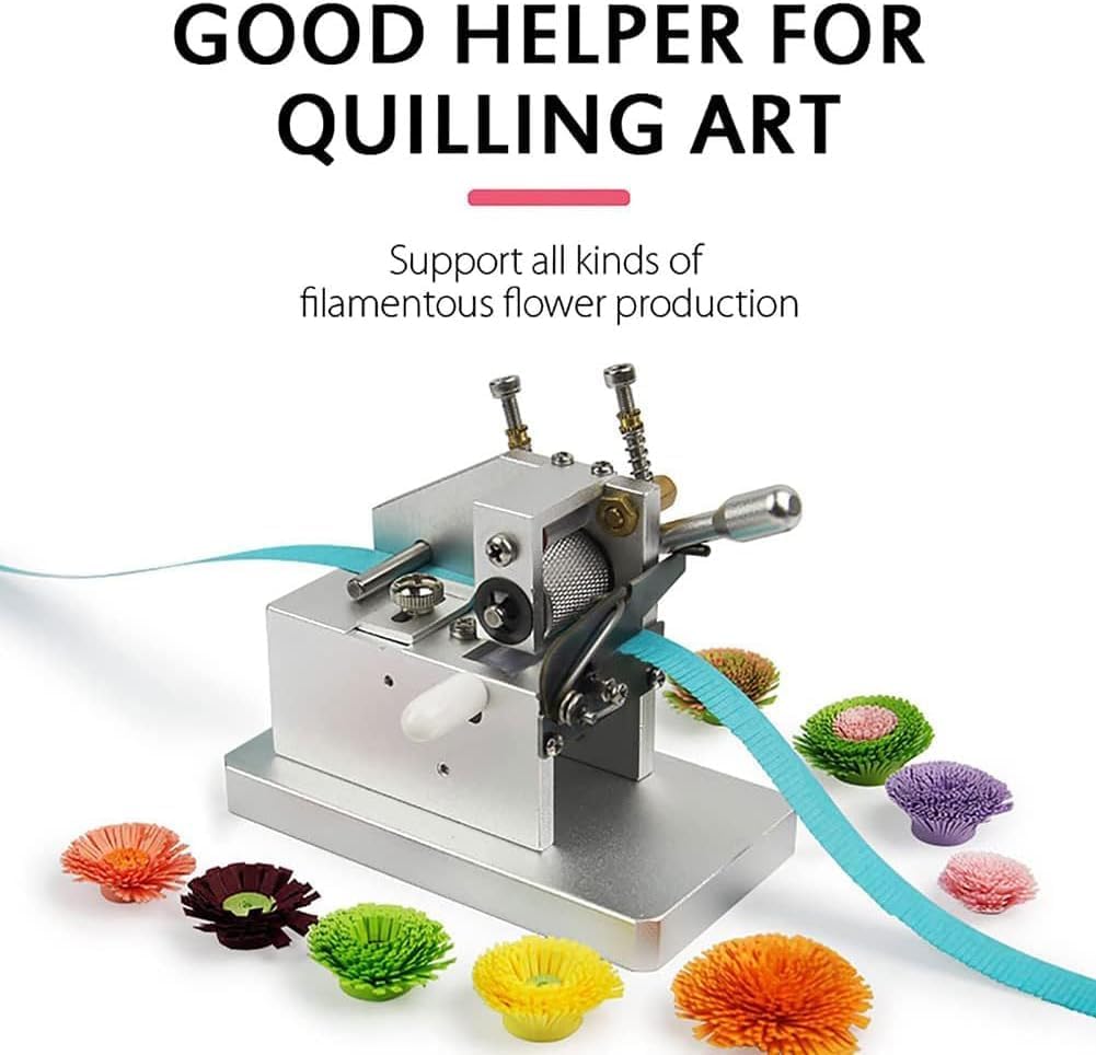 Manual Paper Quilling Machine, Adjustable Tassel Maker with Scissor-Style Cutters for Flat Fringe, DIY 3D Paper Flower Craft Tool for Home Art Projects and Handmade Gifts