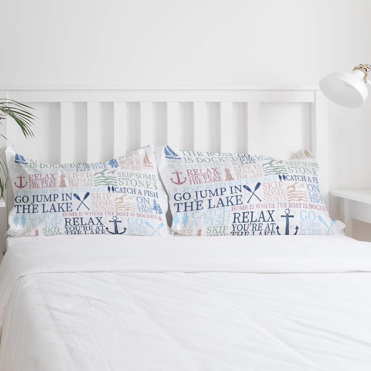 3 Piece Bedding Set Comforter/Quilt Cover Set California King, Nautical Anchor Duvet Cover Set with 2 Pillow Shams for Kids/Teens/Adults/Toddler, Lake Life Sailboat California King Lake Lifeswh1213