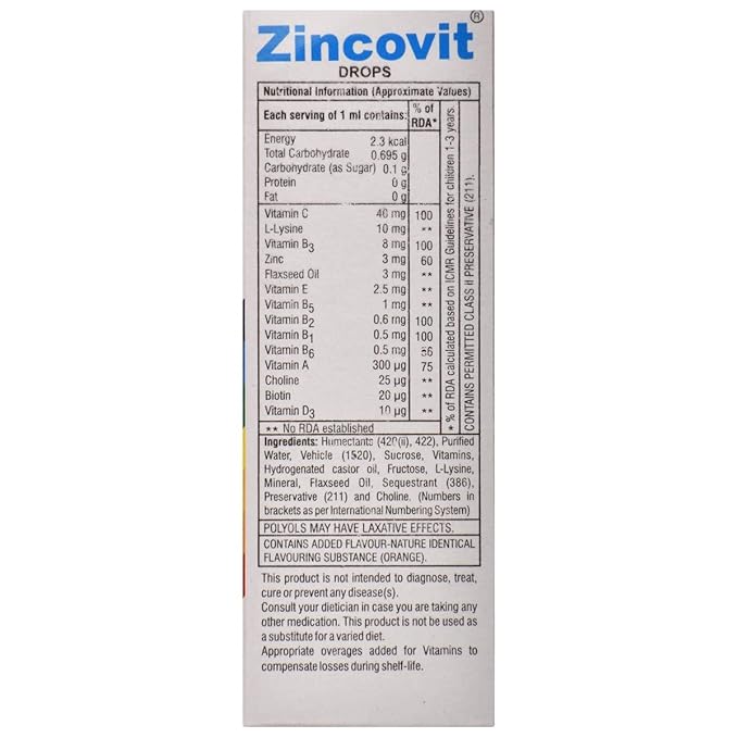 Zincovit Bottel Of 15 Ml Drops Amazon In Health Personal Care
