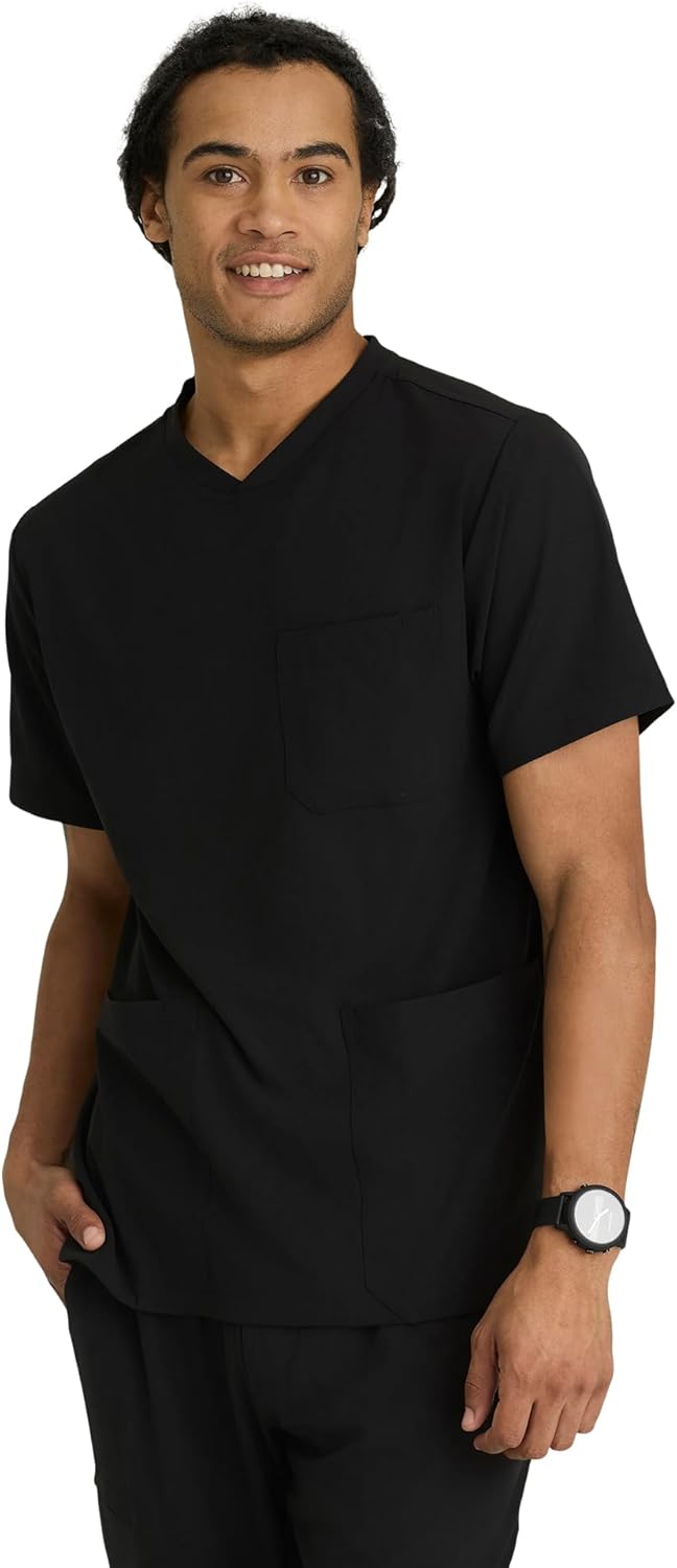 BARCO Skechers Vitality Crew Scrub Top for Men - Crossover V-Neck Medical Top, Sustainable Fabric Men's Scrub Top