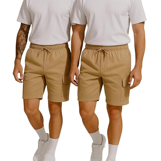 Kit 2 Bermuda Short Cargo Masculino Casual com Bolsos Laterais Diversas Cores Street Curto