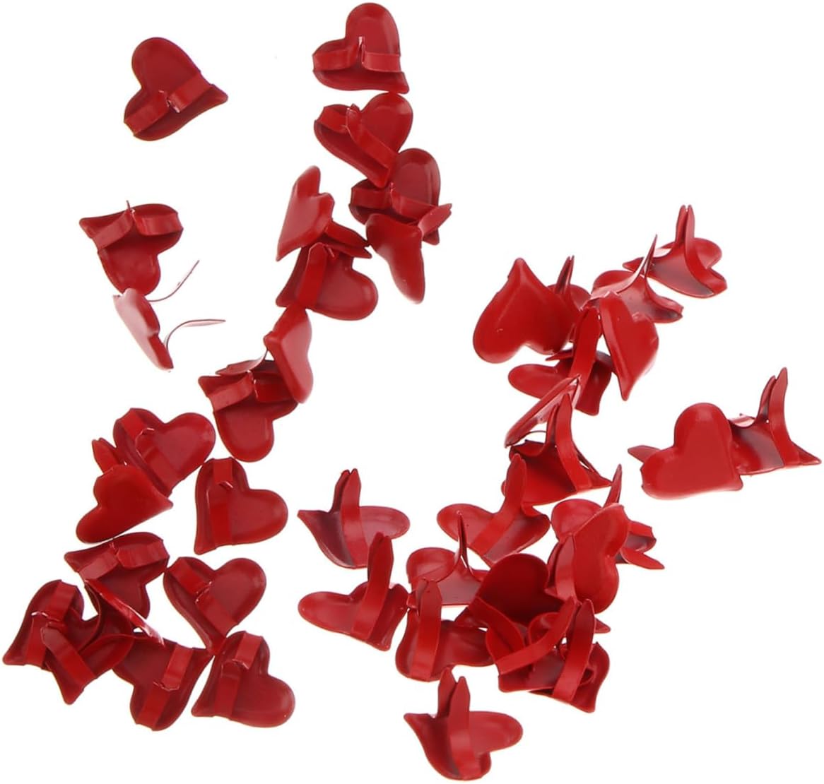 WOFASHPURET 500pcs 11mm Heart Shape Metal Brads Small Paper Fasteners Red Scrapbooking Craft Supplies for DIY Paper Art Projects