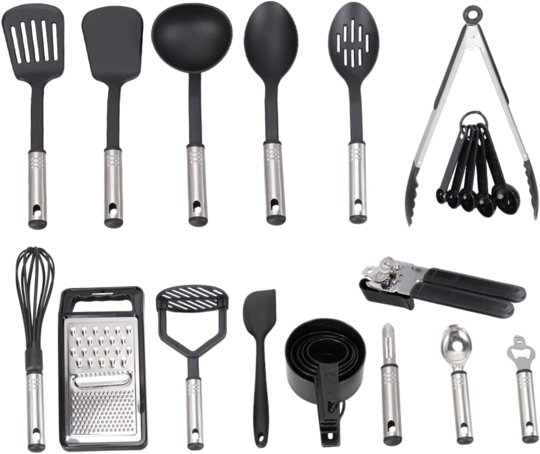 24pcs Stainless Steel Kitchen Utensils Non-stick Cooking Tools for Home - Cooking Accessories for Nonstick Cookware for Baking