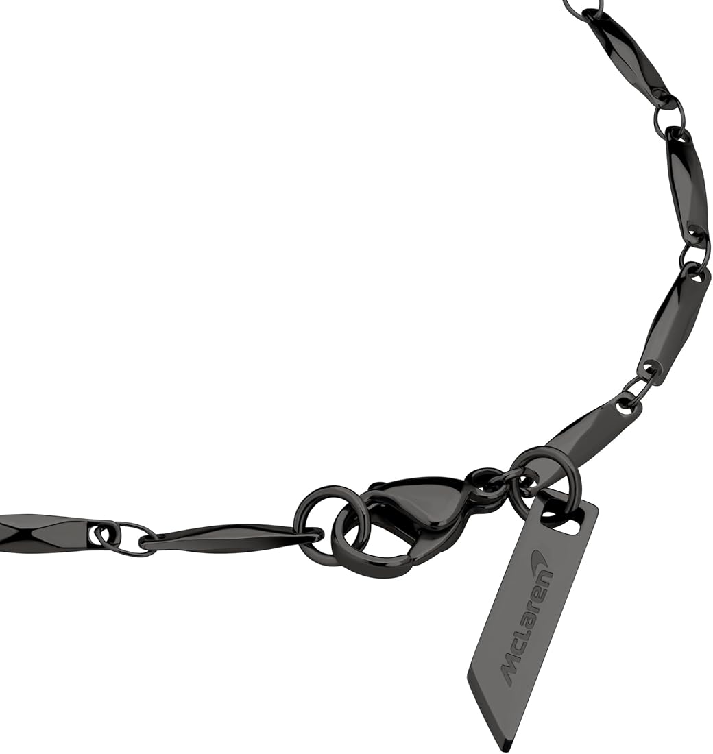 Buy Mclaren Stainless Steel Acute Necklace With Black Pendant For
