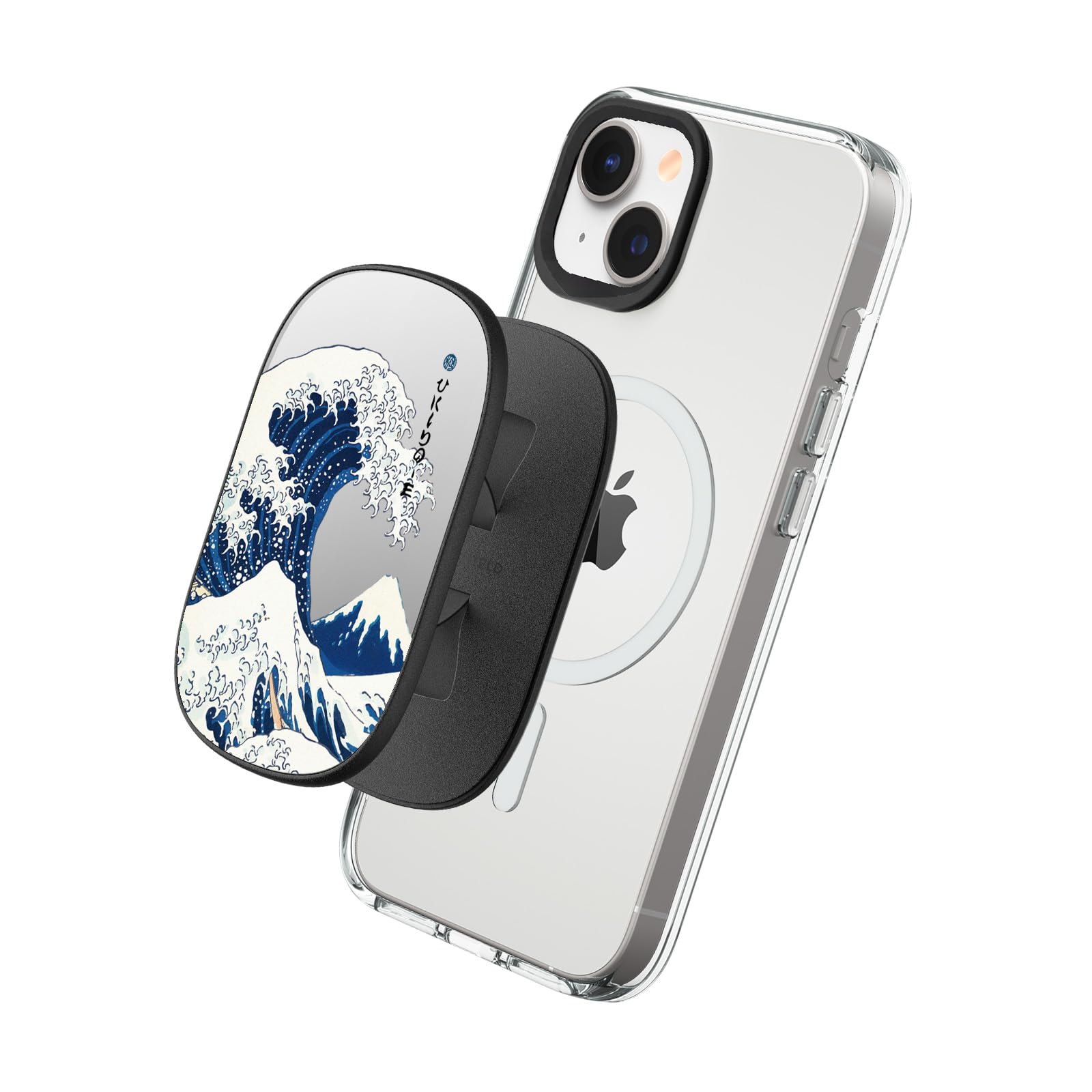 RHINOSHIELD GRIPMAX MagSafe Compatible - Mirror Phone Grip and Stand for Cases, Selfie Phone Holder, Supports Portrait and Landscape Mode, Durable, Smartphone Accessory - The Great Wave 1