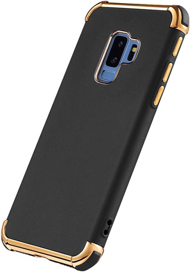 Galaxy S9 Plus Case, Ultra Thin Flexible Soft Galaxy S9 Plus Slim Case, Styles 3 in 1 Electroplated Shockproof Luxury Cover Case for Samsung Galaxy S9 Plus (6.2 inch), Black