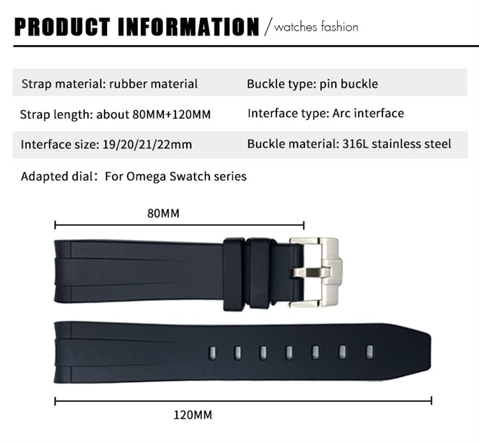 18mm 19mm 20mm 21mm 22mm Gummi Armband Für Omega Sxwatch Seamaster Speedmaster Planet Ocean Tissot Curved End Gummi Armband