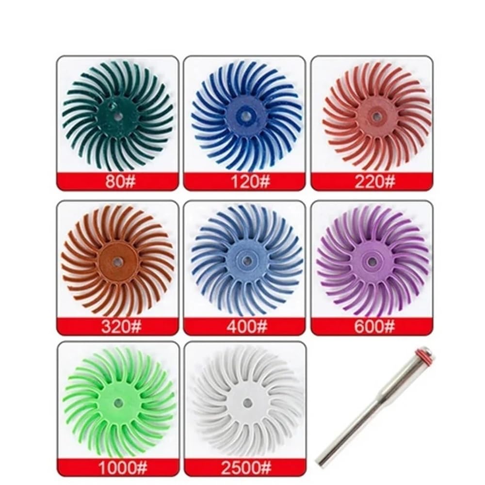 Abrasive Brushes Wheel with 1/8inch 2.35mm Shank, 1Inch Radial Bristle Discs for Detail Polishing Rotary Tool(3MM*2500)