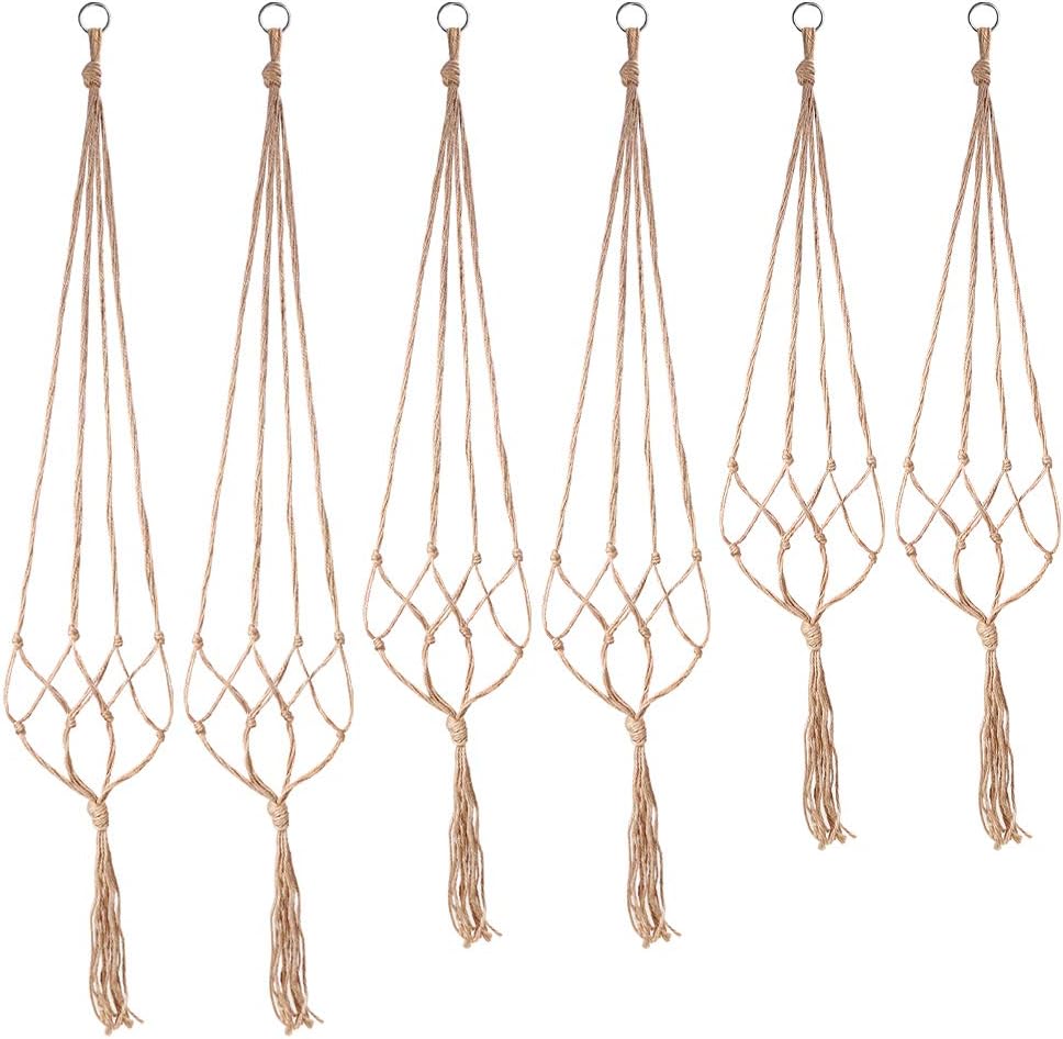 Plant Hangers, Alotpower 6 Pack Indoor Outdoor Hanging Plant Holder Hanging Planter Stand Flower Pots for Decorations (3 Size)