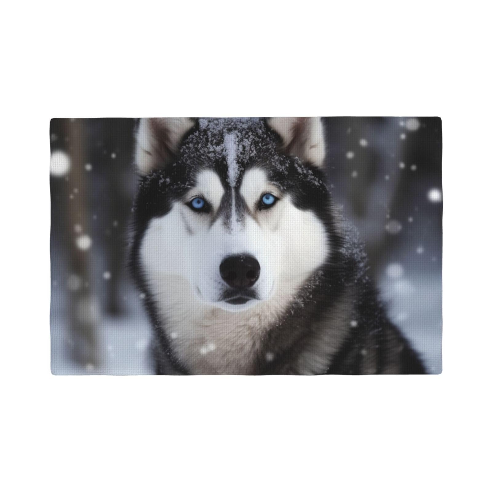 Set de table lin anti tache et thermique motif husky pour protéger vos meubles