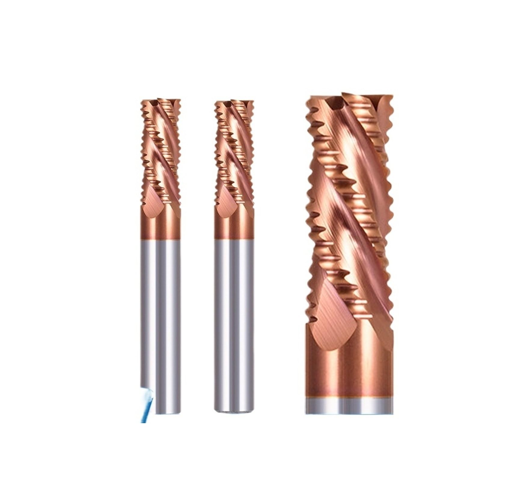 Fresa de extremo de desbaste de 4 flautas, broca rebajadora de CNC de 4-12mm, fresa de carburo con revestimiento de TiCN HRC55 for roscado de Metal(6x20x75L)