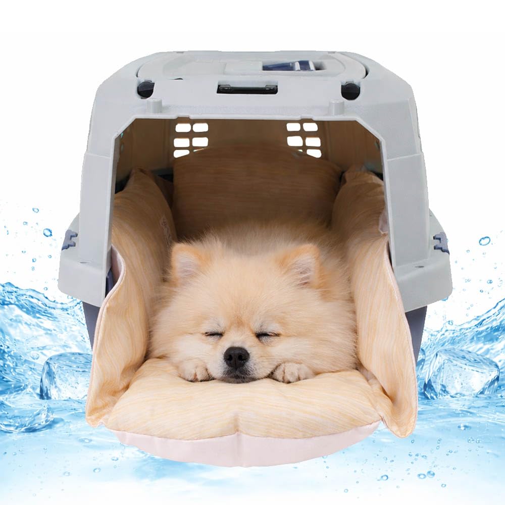 Helen's Pet Bed Cooling Dog Crate Bed, Reversible Washable Crate Mat for Extra Small Dogs, Summer Cooling Dog Bed, Multi-Fit Cushion for Crate Carrier Stroller, Caramel, XS(Label: S JP Size) — image 1