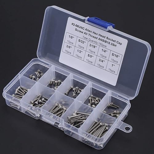 Miniatura 3 de 150pcs Hex Socket Cap Head Screws w/Box 9 Sizes DIY Assemble Repair Screw Fastener Assortment Kit tornillos DUOER