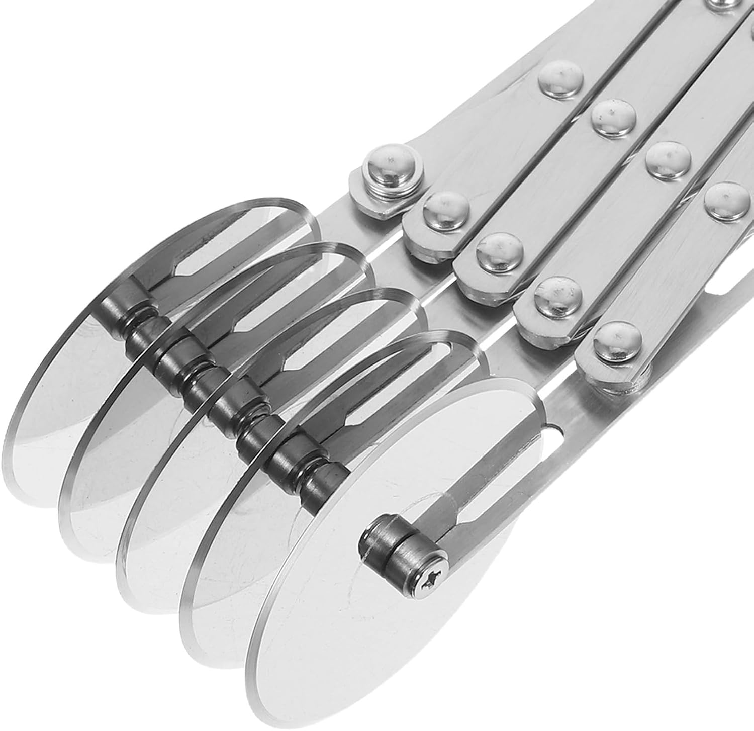 Angoily Stainless Steel Pizza Cutter Pastry Roller Kitchen Tool with Ergonomic Non-slip Handle for Slicing Biscuits and Breads, Sturdy Silver Wheel for Precise Dough Cutting