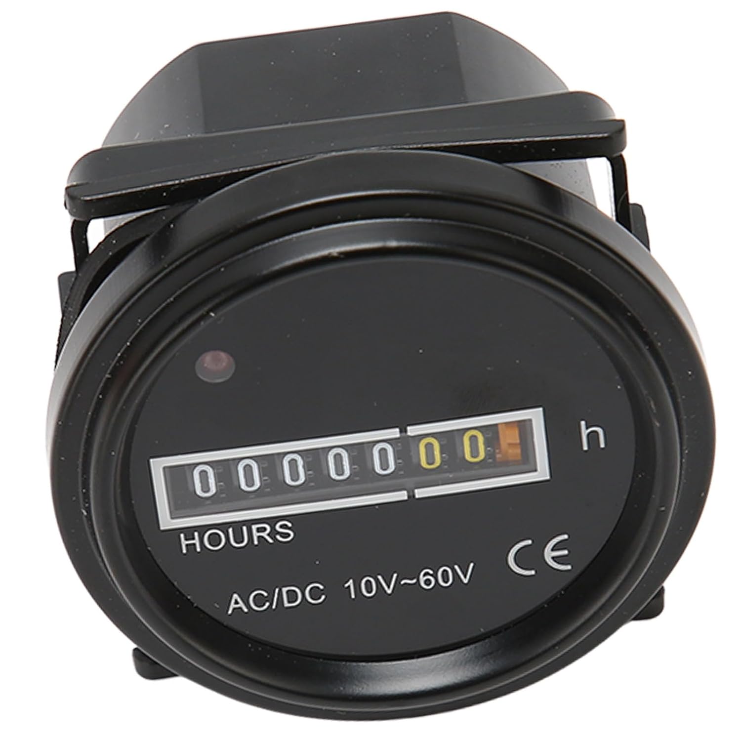 Boat Hour Meter Mechanical High Accuracy 99999.99H Round Gauge for Engine Time Tracking in Boats Cars Motorcycles Plastic 2.4in Diameter
