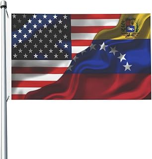 American Usa Venezuela Venezuelan Flag 3x5 Ft Outdoor Double-Sided Printed Decoration Banner Brass Grommets Polyester National Flags For Outside No Flagpole