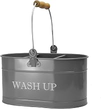 Wash Up Tidy - Grey | Kitchen & Sink Tidy | Cleaning Organiser | Vintage Kitchen Accessories | Washing Up Aid | Caddy Box | Enamel Bucket | M&W
