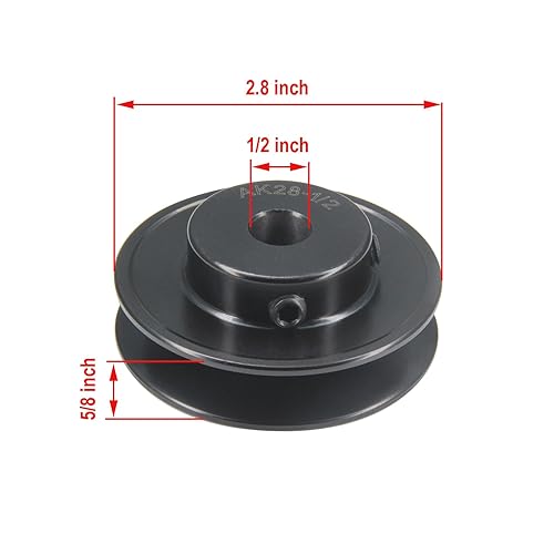 Miniatura 23 de Zeberoxyz AK28 - Poleas de banda de ranura única, 2.8 pulgadas de diámetro exterior de 5/8 pulgadas, polea de correa en V de hierro fundido