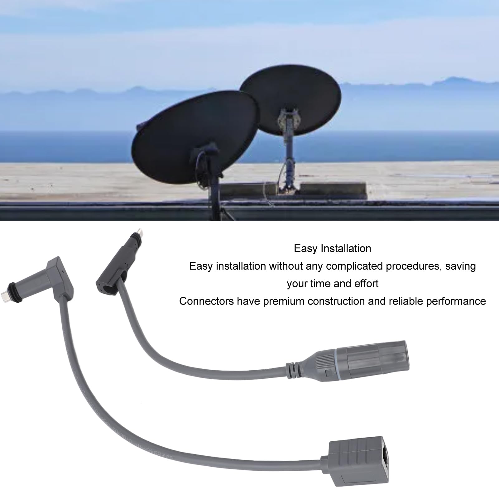 RJ45 1 RJ 2 Starlink Internet Kit Cavo Sostitutivo Satellitare per Satellite Rettangolare Starlink, Prolunga Cavo Starlink con Tappi Terminali Accessorio Starlink