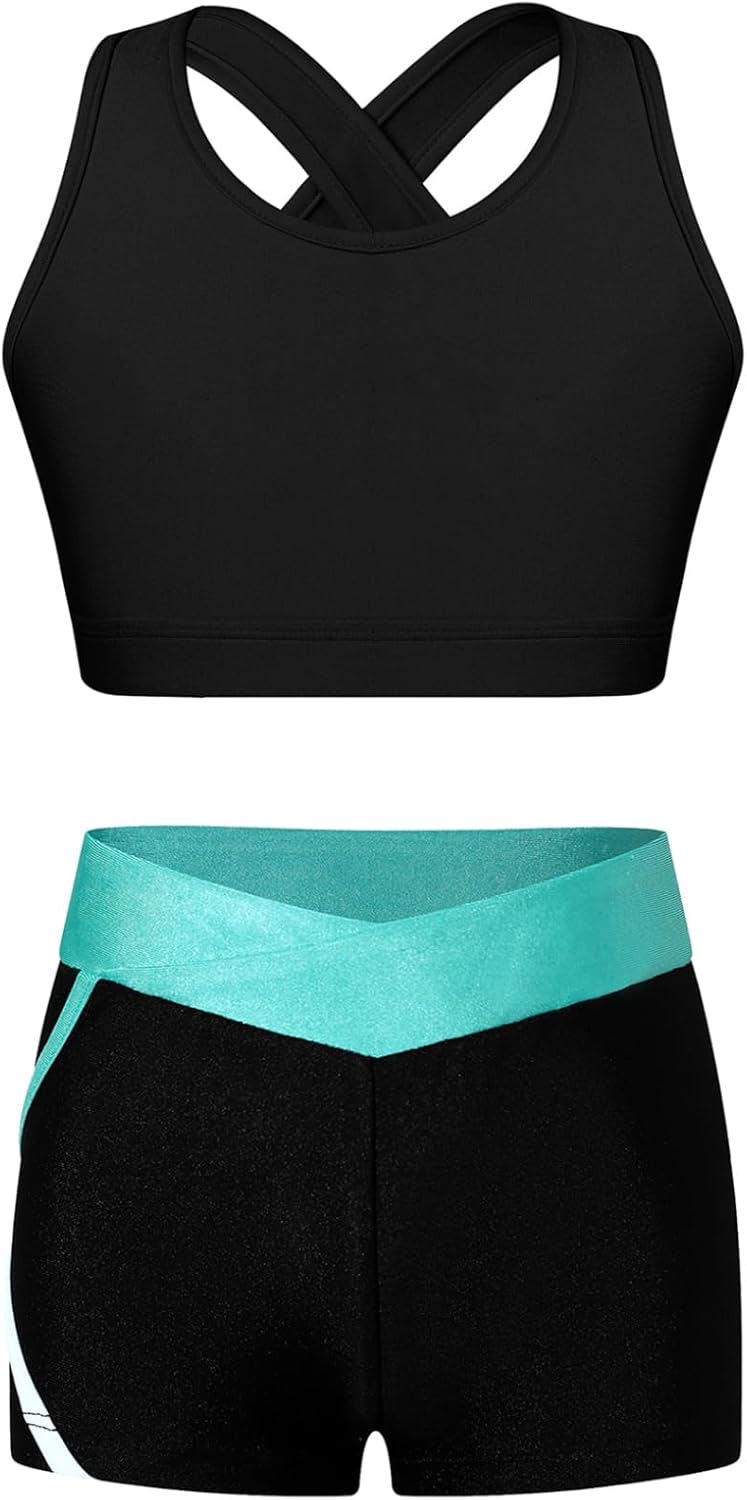 Tuta Ginnastica Bambina - Body + Crop Top + Pantaloncini Per Danza E Pattinaggio - Foto 2