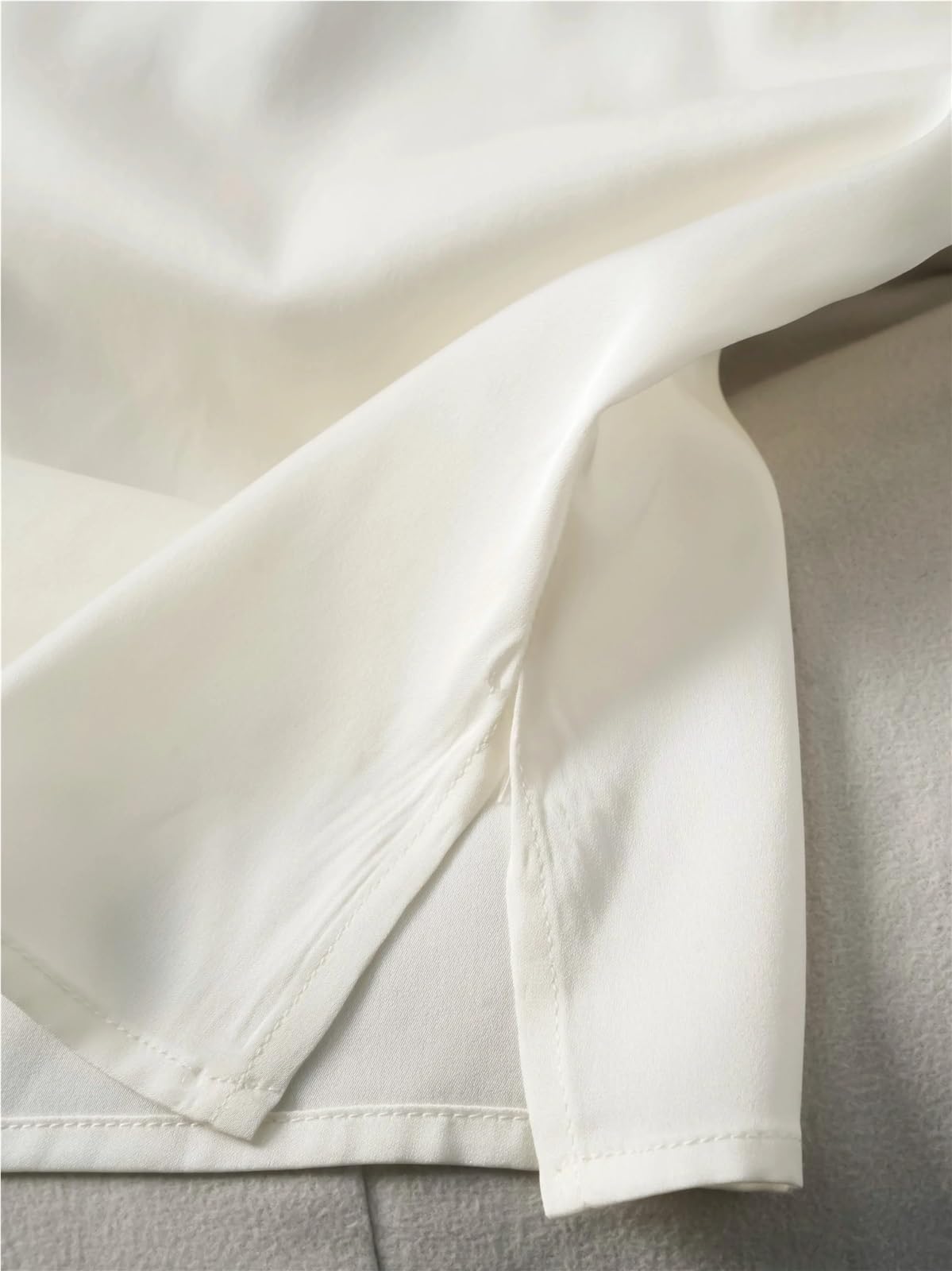 Camisola SóLida BáSica Chaleco Informal for Mujer de satén elástico Seda Morera Natural, versátil, con Cuello en V y Color Liso para Niña Camisola
