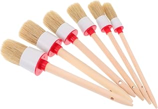 LIFKICH 6Piezas Pinceles De Madera para Pintura y Limpieza Cepillos De Barniz y Cuidado para Detalles y Acabados Proyectos De Pintura