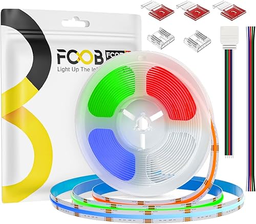 Miniatura 7 de COB RGBW - Tira de LED 9.86 pies, 896 LEDs/m DC24V, cambio de color, flexible, de alta densidad, uniforme, regulable, RGB+4000K, tiras LED de 0.472