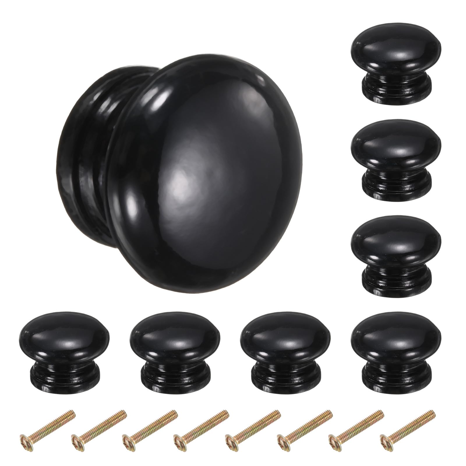 Boutons ronds en bois 33mm noir pour réparer et embellir une commode usée