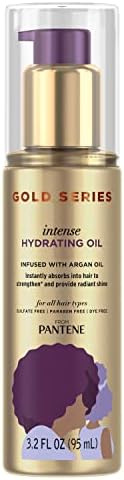 Pantene Gold Series Intense Hydrating Oil Treatment, 3.2 Fl Oz – Hair Oil Infused with Rich Argan Oil for Beautiful, Shiny Hair - Dye, Paraben and Sulfate Free Formula