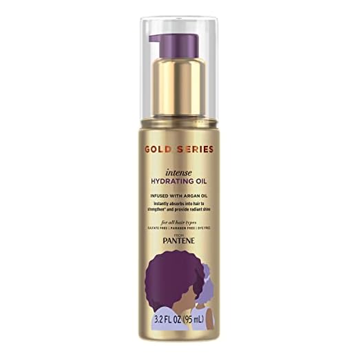 Pantene, Hair Oil Treatment, Sulfate Free, Intense Hydrating, Pro-V Gold Series, for Natural and Curly Textured Hair, 3.2 fl oz