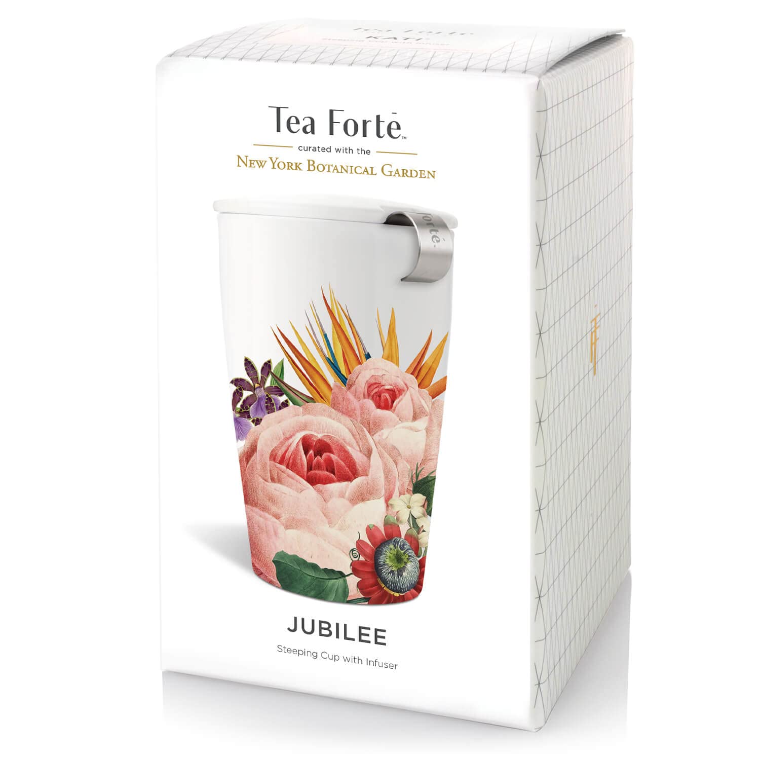 Tea Forte Jubilee KATI Steeping Cup, Ceramic Tea Infuser Cup with Lid & Stainless Steel Loose Leaf Tea Infuser - Image 2