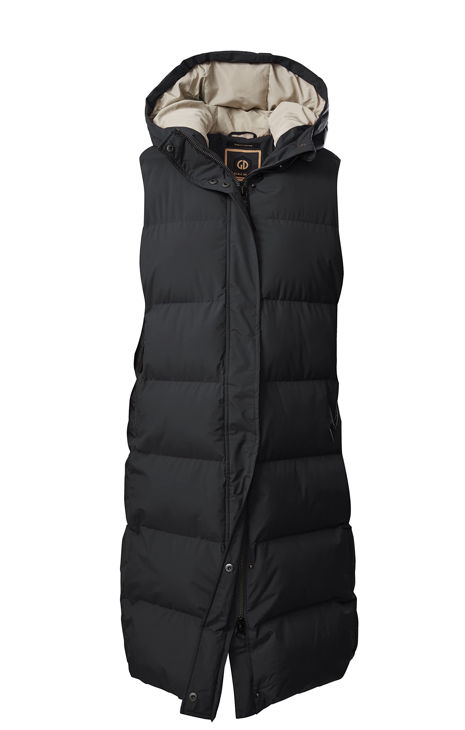 G.I.G.A. DX Women's GW 68 WMN QLTD VST Quilted/Functional Vest in Down Look with Hood, Black, 46, black