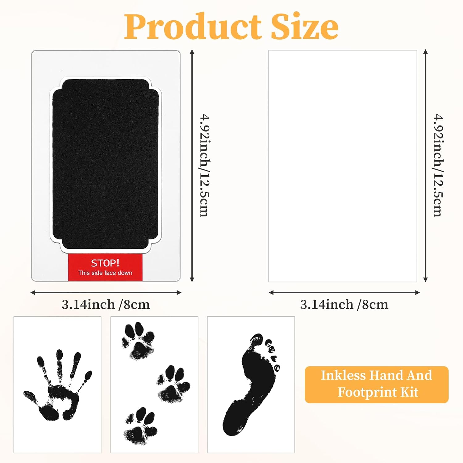 15 Pack Inkless Hand and Footprint Kit, Mess Free Clean Touch Ink Pad for Pet Nose & Paw, Paw Print Kit for Dogs & Cats, Keepsake Gift for Dog Mom, New Mom (Black)