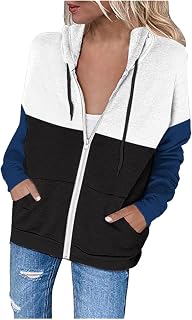 Baiomawzh Fleece Jacket Women's Long Polar Fleece Jacket Plush Jacket Fleece Zip Transition Jacket Suede Jacket Warm Lined Parka Autumn Coat Fleece Hoods Teddy Jacket